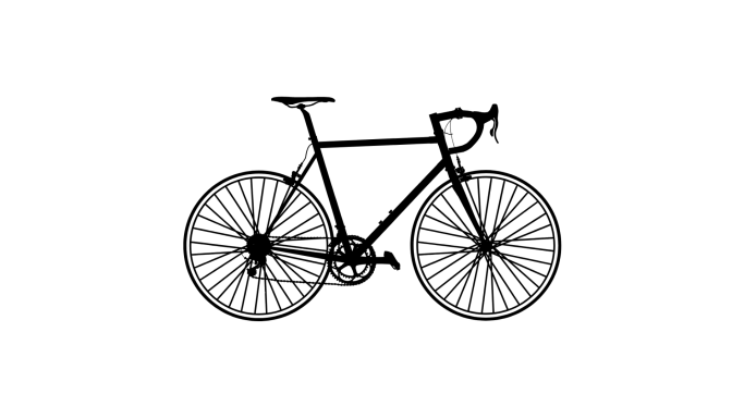Rennrad in Seitenansicht.
