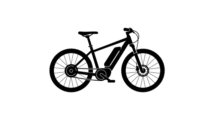 E-Bike in Seitenansicht.